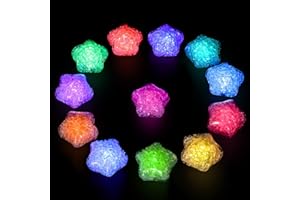YELLCETOY Twinkle Star Light Up Bath Toy Quickly Glowing Floating Color Changing Light Bathtub Toys Soothe Kids Emotions Birthday Christmas Easter Great Water Toy for Children Preschool 12 Pcs