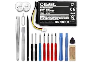 CELLONIC, Batterie GPS Compatible avec Garmin nüvi 65LMT, Nüvi 42, Nüvi 2689 (1100mAh, 3.7V) + kit d'outils Batterie de Remplacement 361-00056-01