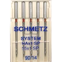 Schmetz - Aghi per macchina da cucire Schmetz (89 tipi, dimensioni a scelta), Single Packet, Regular 75/11 + Threader
