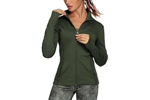 QUEENIEKE Womens Sports Jacket Turtleneck Slim Fit Full-Zip Running Top