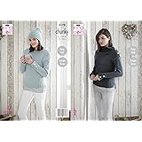 King Cole 5178 Knitting Pattern Womens Easy Knit Sweaters and Hat in Timeless Chunky,Multicolor,32" - 50" bust
