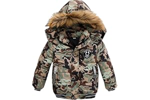 Odziezet Blouson Manteau Fourrure Chaud Enfant Garçon Bébé Ski Vêtement Doudoune à Capuche Veste à Manches Longues Chaud 1-5 Ans