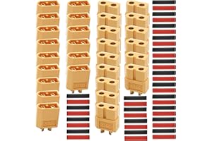 HUAZIZ 15 Paires XT60 Connecteurs XT60 Mâle Femelle Bullet Connecteurs Prises De Puissance avec Thermorétractable pour RC XT60 Lipo Batterie Jouet