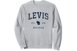 LEVIS WI RETRO T-SHIRTS & GIFTS Levis Wisconsin WI Sportdesign im Vintage-Stil, Marineb Sweatshirt