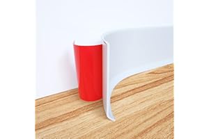 Neatiease Zócalo flexible autoadhesivo de PVC, 10 cm de ancho x 5 m de largo, cubiertas de plástico para rodapiés (blanco)