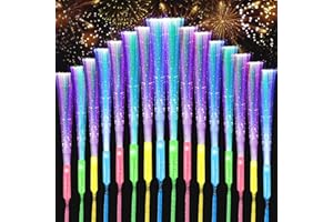 MULEVIP Baton Lumineux LED 16 Pièces Baton Lumineux Fluorescent,Fibre Optique Lumineuse,Baguette Lumineuse mit 3 Modes Colorés Clignotants,für Baton Lumineux Mariage,Cotillons Anniversaire,Fluorescent