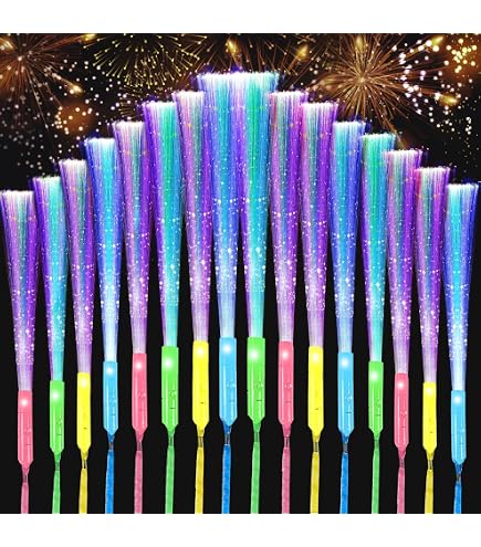Bâtons Lumineux LED Noël - Lot De 5 Avec Motifs (Père Noël, Sapin...) - Clignotants, Fibres De Verre - Pour Fêtes