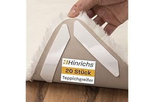 ‎HINRICHS Hinrichs 20 x podkładka antypoślizgowa – stoper do dywanów – samoprzylepna mata antypoślizgowa do dywanów – elastyczne przycinanie – nadaje się do parkietu, laminatu, płytek, PCW i winylu