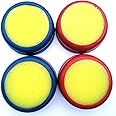 Qatalitic 4 Pcs Quick Count Sponge Damper Pad, Currency Counter, Finger Wet Moistener, for Counting Papers and Documents (Random Colours)
