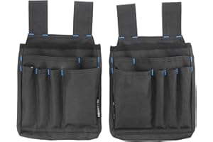 ‎HÖGERT TECHNIK HÖGERT TECHNIK - Werkzeugtasche Gürteltasche Handwerker Tool Pouch Werkzeug-Holster Gürtelwerkzeugtasche ELTA aus Oxford 600D mit 7 Fächern für Bau, Montage und Reparatur im praktischen 2er-Set