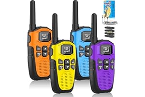 Walkie Talkies for Adults Long Range 4 Pack, NXGKET Rechargeable Kids Walky Talky with Built-In Li-Ion Battery, 16 Channels Radio with Type-C Charging Cable,VOX Function,LED Flashlight, for Camping