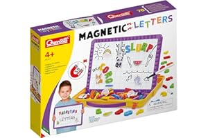 Quercetti-Quercetti-5241 Pizarra de Letras magnéticas, Juegos educativos, 65 Piezas (5241), Multicolor