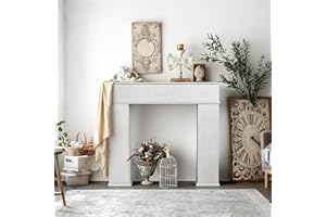 Aneutr Chimenea decorativa con espacio de almacenamiento, armario de madera de tres puertas, chimenea con compartimento secreto, armario falso para salón, dormitorio