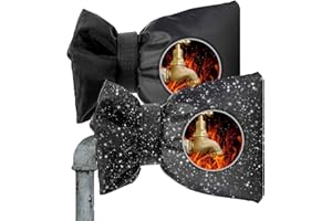 CYKAPU Outdoor Tap Cover for Winter, 2 Pcs Waterproof Thickened Warm Outdoor Tap Cover, Insulated Thermal Protector, Outdoor Tap Cover Frost Protector, Prevents Freezing and Cracking (Black)