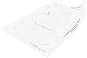 MIA MAI BUTTONS Buttonpapier (Kreisdurchmesser: 70 mm) für 59 mm Badgematic Buttonrohlinge, 25 Blatt (150 Papierkreise), weiß, 100 g/m2