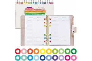 HEBAYY 3000 Stück Lochverstärkungsaufkleber, 20 Farbdesigns Papierlochschützer Bunte selbstklebende Lochverstärkungskreisaufkleber für Loseblatt-Papierbögen (außen 13mm, innen 6.5mm)