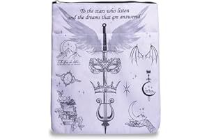 TAWDULL Book Sleeve Zipper, Waterproof The City of Starlight Fabric Book Cover, Padded Night Court Book Sleeves, Bookish Gifts Kindle Sleeve