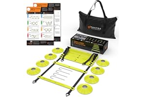 MANTRA SPORTS Football Training Equipment for Kids, Agility Ladder & Football Cones for Football Training, Football Training Cones Training Set, Goalkeeper Training Equipment & Football Coaching Equipment for Rugby