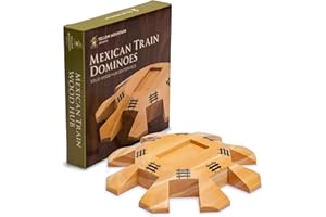Yellow Mountain Imports Socle en Bois pour Jeu de Dominos Mexican Train (Jusqu’à 8 Joueurs) - 15 cm