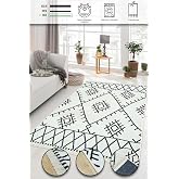 SİMEREV HALI İskandinav Kaymaz Taban Sa&ccedil;aklı Dokuma &Ouml;rg&uuml; Yıkanabilir Salon Oturma Odası Yolluk Kilim EKRU 80 x 150