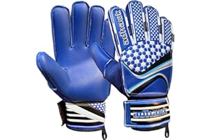 Adhawk Goalkeeper Gloves for Kids & Adult, Football Training Goalie Gloves, Non-Slip Palm Material with Extra Foam Padding to Protect Kids Palms and Fingers, Double Layer Wrist Protection