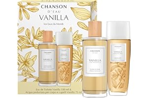 Chanson d'Eau, Cofanetto Regalo Donna Les Eaux du Monde, Vanilla, Confezione con Eau de Toilette 100 ml e Acqua Profumata per Corpo e Capelli 75 ml, Profumo alla Vaniglia