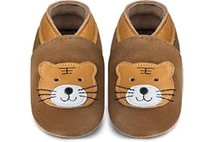 IceUnicorn Chausson Bebe Chaussons Cuir Bébé Cuir Souple Antidérapantes Chaussures Premiers Pas Garçon Fille