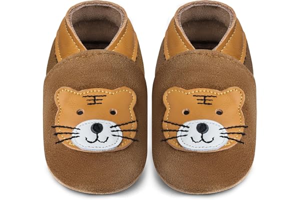 IceUnicorn Chausson Bebe Chaussons Cuir Bébé Cuir Souple Antidérapantes Chaussures Premiers Pas Garçon Fille