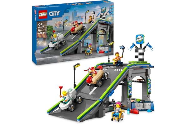 LEGO City Zéro Limite : Rampe pour bolides de Course - Jeu de Construction avec Voitures caisses à Savon pour garçons et Filles dès 6 Ans - 4 Personnages Dont Un Plombier - Idée Cadeau Amusante 60460