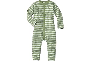 wellyou, Schlafanzug, Pyjama für Jungen und Mädchen, Einteiler Langarm, Baby Kinder, gestreift, Geringelt, Feinripp 100% Baumwolle, gr 56-134, Made in Europe