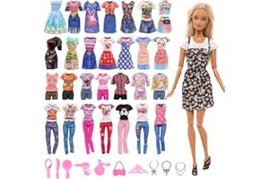 Miunana 18 Accessori Selezionati A Caso per 11.5 Pollici 28-30 Cm Bambola: 8 Abiti Vestiti + 10 PCS Accessori (Non Include Bambola)