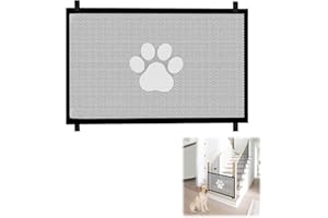 XIRUIUBAO Cancelletto Cani, Barriera per Cani, Cancello Scale per Bambini e Animali Domestici, Cancelletto per Gatti per Porte, Scale e Corridoi, Uso Interni ed Esterni (110 * 78 cm, Nero)