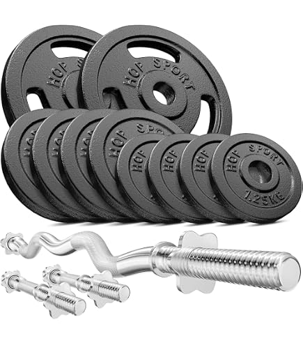 Gymtek Disques D'Haltères Fonte 1,25 Kg à 20 Kg - Poids 30 Mm Avec Poignées Tri-Grip Gymtek Disques D'Haltères Fonte 1,25 Kg à 20 Kg - Poids 30 Mm Avec Poignées Tri-Grip