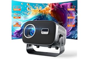CTALYN Proyector 4k, Mini Proyector Portátil Hitoritabi HD, TV Proyector para Movil Cine en Casa Videoproyector Bluetooth WiFi, 1080P, 15000LM, Enfoque Eléctrico