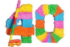 Fax Potato Pinata Set mit Stick & Blindfold - 40. Geburtstag/Jahrestag - Rainbow