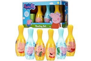 Peppa Pig Jeu de Quille Enfant Bowling Enfant Jouet Officiel Set de Bowling 6 Quilles Colorées et 1 Balle Jouet Fille Garcon 3 Ans Interieur Exterieur