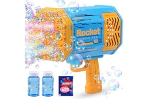 FETINAR Automatique Pistolet a Bulle, 69 Trous Machine a Bulles pour Enfant 5 6 7 8 9 10 + Ans Garcon Fille L'éTé ExtéRieur Pistolet Bulle Mariage Camping Parti Jouets