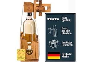 Zederello Flaschenpuzzle aus edlem Holz Geschenkverpackung Wein Flaschen Tresor Safe Geduldsspiel für Erwachsene Rätsel Holzpuzzle Knobelspiel