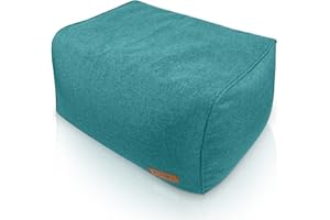 Aiire Pouf Poggiapiedi Divano Moderno - Sgabello Basso di Tessuto Rettangolare Imbottito per la Camera da Letto - Puff o Puffo Poggia Piedi Ergonomico Verde