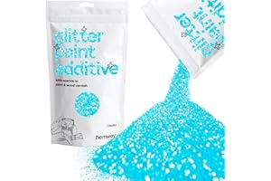 Hemway Glitter Paint Additive 100g / 3.5oz Crystals for Acrylic Emulsion Paint - Interior Wall, Furniture, Ceiling, Wood, Varnish, Matte - Chunky (1/40" 0.025" 0.6mm) - Baby Blue Iridescent