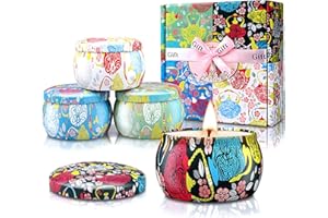 YINUO MIRROR Candele Profumate Set 4 Fragranze Candele Bruciare per 25-30 Ore Candela Profumata Set alla Soia Naturale per Anniversario Natale San Valentino Festa della Mamma Decorazione
