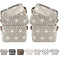 LessMo 4 Pack Storage Baskets, Collapsible Mini Storage Boxes, Canvas Fabric Waterproof Storage Bins made from Cotton and Linen, for Toys, Bathroom, Closets, Playroom (GALAXY, Thin/waterproof)