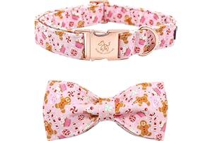 Elegant little tail Hundehalsband mit Schleife - Weihnachten Lebkuchenmann Hundehalsband Schleife Junge Mädchen Hund Fliege Verstellbares Hundehalsband für kleine mittelgroße Hunde