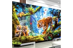 Trayosin DIY 5D Diamond Painting Gross, Diamant Painting Bilder Tiger Diamant Malerei Tier Kits Malen nach Zahlen Stickerei Set Kreuzstich Bilder Wall Decoration (100x70cm)