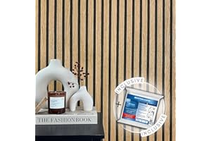 WALLCOVER Tapete inkl. Kleister Holzoptik Braun Akustikpaneele Holzwand Vliestapete Skandi Lamellenwand Holzpaneele 3D Optik Holztapete Modern Naturholz Made in Germany