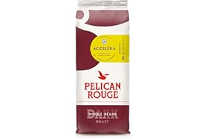 Pelican Rouge ACCELERA Whole Dark Roasted Coffee Beans | 60 percent Arabica | Rainforest Alliance Certified | New 2023 blend | 1kg bag | Fully-recyclable packaging