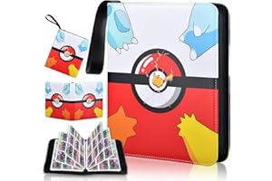 ZIERIPY 1080 Pockets PU Leather Card Folder, Card Binder Holder Album with 60Pcs Removable Sleeves, 9 Pocket Trading Card Binder for Game Cards Collect and Photos(03) (Red02)