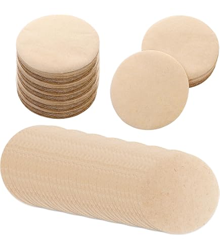 Filtres à Café Papier Ronds 64mm (2.52") - Pack De 200 Pour Cafetière Moka, Espresso - Jetables, Brun Naturel