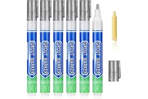 Flintronic Stylo Joint Carrelage, 6PCS Stylo de Carrelage à Coulis, Imperméable Marqueur Joints, Rénovateur de Coulis pour Salle de Bain, Cuisine, Carrelage, Sol