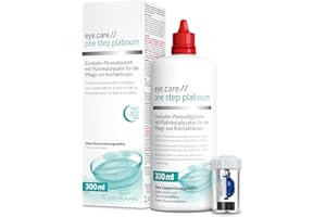 ‎EYE CARE COMPANY Eye.care platinum solution Peroxide Cleaner with Platinum Catalyst for Disinfecting Soft and Hard Contact Lenses. Preservative Free Includes Container 300 ml